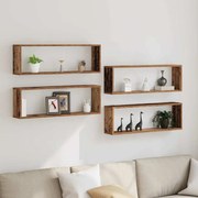 Prateleiras de Parede vidaXL 4 pcs Madeira Velha 80x15x26 cm Madeira Reconstituída