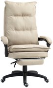 Vinsetto Cadeira de Escritório com 6 Pontos de Massagem Altura Ajustável Encosto Reclinável Apoio de Pés Retrátil e 5 Rodízios Bege | Aosom Portugal
