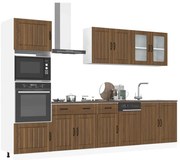 vidaXL 7 peças armário de cozinha conjunto Lucca carvalho castanho