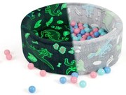 Piscina de bolinhas para bebês com capa removível, piscina redonda que brilha no escuro e colorida