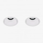 Pack De 2 Downlights Led Embutidos Com Molduras Redondas Ø8 Cm Em Alumínio Luisiana Branco & Branco Cálido 2700k & 8 W & 38º - Sklum