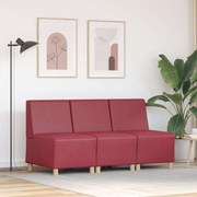 vidaXL Cadeiras de Sofá 3 pcs vermelho tinto 55 x 74 x 82 cm