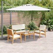 vidaXL Conjunto de Sofá de Jardim em 4 Peças com Almofadas de Madeira Sólida de Acácia