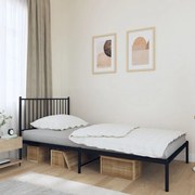 vidaXL Estrutura de cama com cabeceira 100x200 cm metal preto