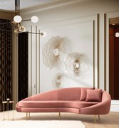 Sofá de 3 Lugares Eses – Rosa – 255 cm x 120 cm x 85 cm