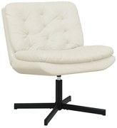 vidaXL Cadeira Relaxante Giratória Creme 63 x 75 x 76 cm Veludo