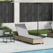 vidaXL Espreguiçadeira com almofadões 55x200x25,5cm vime PE bege