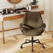 Cadeira de escritório com altura ajustável, braços acolchoados e rodas Capacidade de carga de 150 kg. 68 x 66 x 85-92 cm. Cor: verde-oliva.