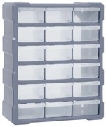 vidaXL Caixa organizadora com 18 gavetas médias 38x16x47 cm