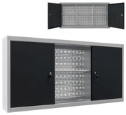 vidaXL Armário ferramentas parede industrial metal cinzento e preto