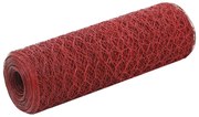 vidaXL Cerca arame galinheiro 25x0,5m aço c/ revestimento PVC vermelho