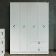 Roupeiro "Victoria Plus" – Branco – 140 x 185 x 52 cm – Design Moderno