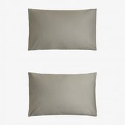 Conjunto De 2 Fronhas De Cetim Sampras 300 Fios Verde Cáqui & 50 X 75 Cm - Sklum