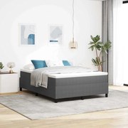 vidaXL Cama Box Cinza Claro e Branco 140 x 190 cm