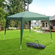 Tenda Dobrável para Exterior para Jardim parque de campismo Festa Loja Eventos – Cor Verde Escuro – Aço e Oxford - 3 x 3m