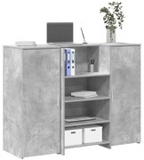 vidaXL Balcão de recepção 135x50x103,5 cm madeira cinza cimento