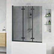 vidaXL Enclosure de Chuveiro Preto 130 x 138 cm Vidro ESG e Alumínio