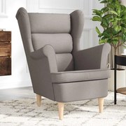 vidaXL Cadeira com apoio braços 74x84x100 cm tecido cinza-acastanhado