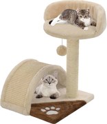 vidaXL Árvore p/ gatos c/postes arranhadores sisal 40 cm bege/castanho