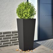 vidaXL Vaso/floreira de jardim 2 pcs 35x35x75 cm aço preto