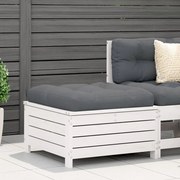 vidaXL Apoio pés para jardim 62x63,5x32 cm pinho maciço branco
