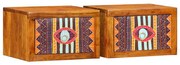 vidaXL Mesas de Cabeceira 2 pcs 35x30x22 cm em Madeira Maciça de Acácia