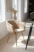 Cadeira Widny Golden Veludo - Beige