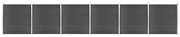 vidaXL Conjunto de painel de vedação WPC 1045x186 cm preto