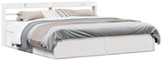 vidaXL Estrutura de cama com cabeceira 180x200cm pinho maciço branco