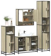 vidaXL 4 pcs conj. móveis casa banho derivados madeira carvalho sonoma