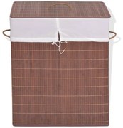 vidaXL Cesto retangular para roupa suja bambu castanho