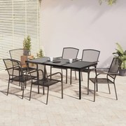 vidaXL 7 pcs conjunto de jantar para jardim aço antracite