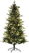 HOMCOM Árvore de Natal 180 cm Árvore de Natal Artificial com 350 Luzes LED 726 Ramos e Suporte de Aço Decoração de Natal  Ø114x180 cm Verde