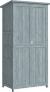 Outsunny Armário de Exterior Abrigo para Ferramentas com 2 Prateleiras Cinza | Aosom Portugal
