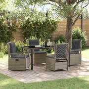 vidaXL Conjunto de Jantar de Jardim de 5 Peças Cinza Claro Rattan Poliproleno