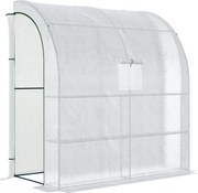 Outsunny Estufa Pequena Estufa de Exterior com Janelas Prateleiras de 3 Níveis Estufa para Cultivo de Plantas Flores 200x100x215 cm Branco | Aosom Portugal