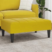 Apoio de pés 77x55x31 cm veludo amarelo