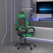 Cadeira gaming couro artificial preto e verde