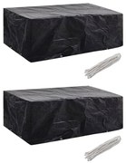 vidaXL Capas para mobiliário de jardim 2 pcs 8 ilhós 200x160x70 cm
