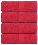 vidaXL Toalhas de rosto FROGN 4 peças Vermelho 30x30 cm 360 g/m²