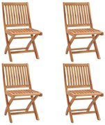 vidaXL Cadeiras de jardim dobráveis 4 pcs madeira de teca maciça
