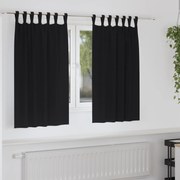 vidaXL Cortinas opacas com cortinas 2 pcs Preto 140 x 140 cm Poliéster