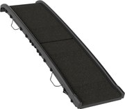 PawHut Rampa dobrável para cães, escada para cão em PP com inclinação suave e superfície antiderrapante, 155x38,5x15,5cm, preto | Aosom Portugal