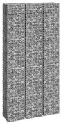vidaXL Canteiro/gabião elevado 3 pcs 30x30x200 cm ferro