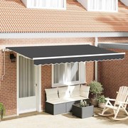 vidaXL Toldo Retrátil Antracite 350 x 200 cm Poliéster, Alumínio
