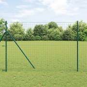 vidaXL Cerca Euro com 7 Postes 1,5x10m em Aço Galvanizado Verde