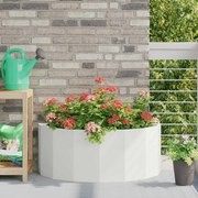 vidaXL Floreira Branco 90 x 45 x 35 cm Aço