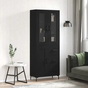 vidaXL Armário alto 69,5x34x180 cm derivados de madeira preto