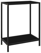 vidaXL Mesa consola 60x35x75 cm vidro temperado preto