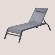 Espreguiçadeira Reclinável Com Almofada Therys Cinza Grafito - Sklum